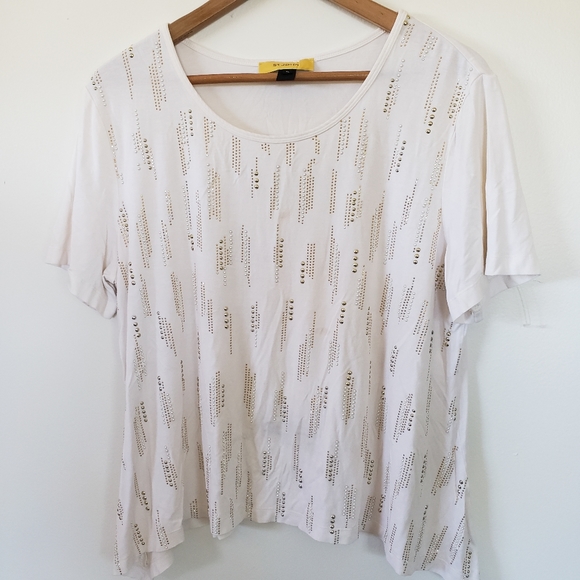 St. John Tops - St. John Studded Short Sleeve Tee Top XL